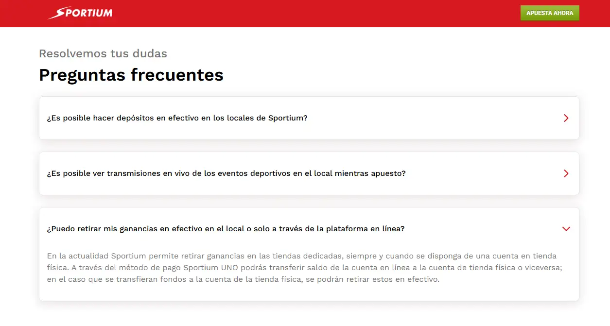 Sección oficial de Sportium Locales que explica Sportium UNO y la conexión entre online y tienda